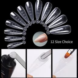60Pcs Nail Dual Form False Nail Tips Extension For Building UV Acrylic Gel DIY Nail Mold Manicure Tools