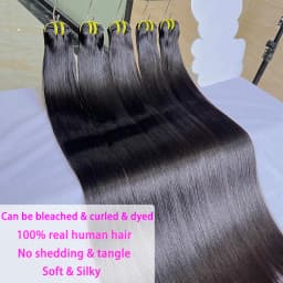 Bone Straight 100% Unprocessed Raw Virgin Human Hair Bundles 10-36 Inches Hair Weave Extensions #1B Natural Color For Women