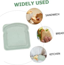 Sandwich Holder Lunchbox Bakery Boxes Bamboo Fiber Portable Lunch Box Loaf Bread Sandwich Containers Sealable Containers 1pcs