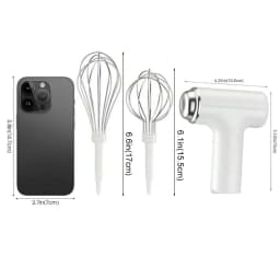 Electric Egg Beater Wireless Electric Food Mixer Handheld Mixer with 3 Speed Settings Baking Dough Cake Cream Milk Whisk