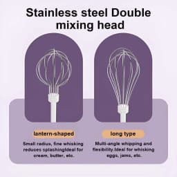 Electric Egg Beater Wireless Electric Food Mixer Handheld Mixer with 3 Speed Settings Baking Dough Cake Cream Milk Whisk