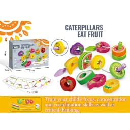 Baby Toys Shape Color Sorter, Fruits Lacing Beads for Early Learning Fine Motor Skills Training, Birthday Gifts 1-3 Years Old