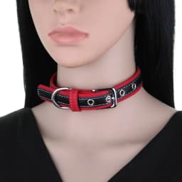 Black Leather Choker Collar For Women Human Punk Chocker Necklace Goth Cosplay Accessoies Rave Festival Jewelry