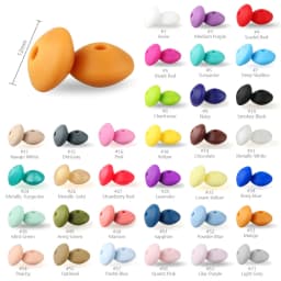 20/50/100pcs 12mm Silicone Beads Lentil Focal Spacer Beads for Jewelry making Pen DIY Pacifier Clips Chain Bracelet Necklace