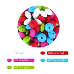 20/50/100pcs 12mm Silicone Beads Lentil Focal Spacer Beads for Jewelry making Pen DIY Pacifier Clips Chain Bracelet Necklace