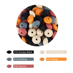 20/50/100pcs 12mm Silicone Beads Lentil Focal Spacer Beads for Jewelry making Pen DIY Pacifier Clips Chain Bracelet Necklace