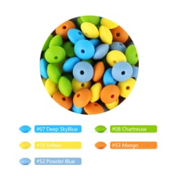 20/50/100pcs 12mm Silicone Beads Lentil Focal Spacer Beads for Jewelry making Pen DIY Pacifier Clips Chain Bracelet Necklace