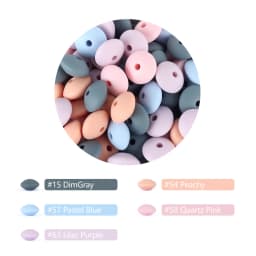 20/50/100pcs 12mm Silicone Beads Lentil Focal Spacer Beads for Jewelry making Pen DIY Pacifier Clips Chain Bracelet Necklace