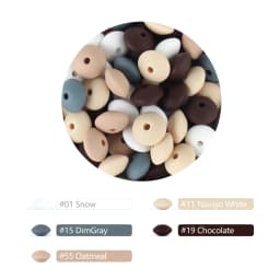 20/50/100pcs 12mm Silicone Beads Lentil Focal Spacer Beads for Jewelry making Pen DIY Pacifier Clips Chain Bracelet Necklace