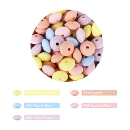 20/50/100pcs 12mm Silicone Beads Lentil Focal Spacer Beads for Jewelry making Pen DIY Pacifier Clips Chain Bracelet Necklace