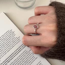 XIYANIKE Korean Oval Pink Crystal Cuff Finger Rings For Women Girl Sweet Fashion New Jewelry Friend Gift Party Anillos Mujer