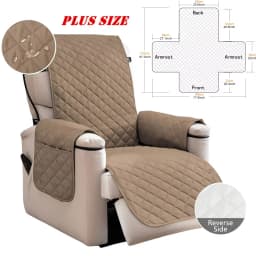 Waterproof Recliner Quilted Cover Nonslip Chair Slipcovers for Pets Dogs Kids Furniture Protector with Elastic Straps & Pockets