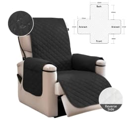 Waterproof Recliner Quilted Cover Nonslip Chair Slipcovers for Pets Dogs Kids Furniture Protector with Elastic Straps & Pockets