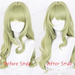 Mobius Cosplay Wig 80cm Long Curly Green Hair Cosplay Anime Honkai Impact 3 Cosplay Heat Resistant Synthetic Wigs