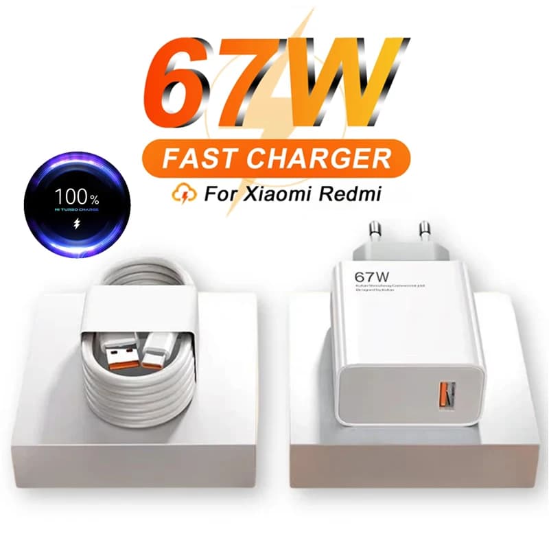 6A 67W Fast USB Charger for Xiaomi 14 13T 12 Lite 11 Ultra Redmi Note 13 12 11 10S 9 Pro POCO Turbo Charge Type C Charging Cable