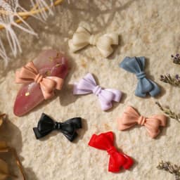 50pcs Resin Ribbon Bows Nail Art Charm 3D Long Colorful Frosted Ribbon Bowknot Nail Decoration DIY Korea Design Nail Accessories