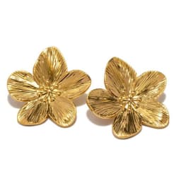 Uworld Hypoallergenic Stylish Vintage Flower Stud Earrings Premium 18k Gold Plated Stainless Steel For Women Party сережки женск