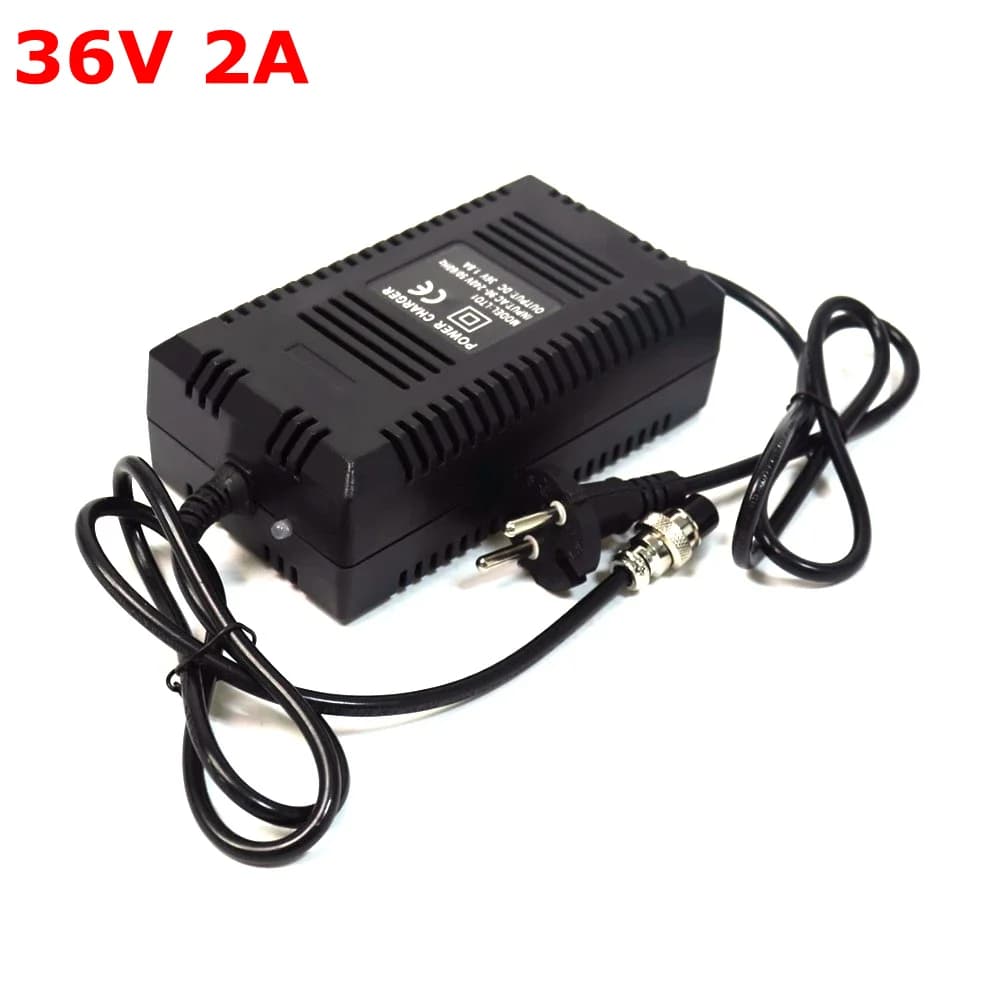 36V 2A Electric Car Charge Smart Lead Acid Battery Charger GX12 12mm Connector EU Plug For 10AH 12AH 14AH 20AH AGM Gel Battery
