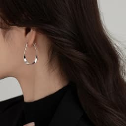 925 Sterling Silver hoop Korean geometric Earrings Simple Temperament Exquisite Hot Semale Sexy Jewelry Gift
