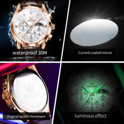 OLEVS 3609 Men's Watch High Quality Multi Functional Waterproof Luminescent Quartz Watch Luxury Brand Men's Watch Montre Homme
