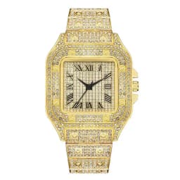 Luxury Diamond Men Women Watches Gold Watch Ladies Wrist Watch Luxury Rhinestone Unisex Bracelet Watches Female Clock 2024 New