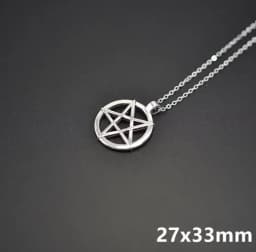 1Pc Witchcraft Satan Pentagram Lucky Amulet Pendant Women Necklaces Wicca Star Pentacle Grunge Statement Men Collares Jewelry