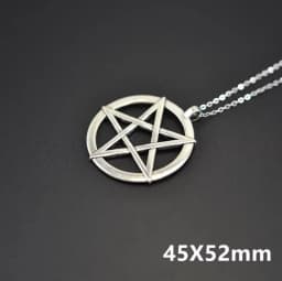 1Pc Witchcraft Satan Pentagram Lucky Amulet Pendant Women Necklaces Wicca Star Pentacle Grunge Statement Men Collares Jewelry