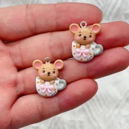 10Pcs Cartoon Animal Resin Charms Kawaii DIY Decor Accessories Earring KeyChain Necklace Trinket Pendant Jewelry Findings charms