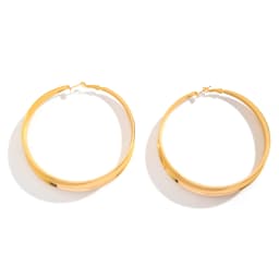 Exaggerated Big Punk Geometric Circle Hoop Earrings for Women 2024 Trend Vintage Smooth Piercing Earring Y2K Jewelry Gift New