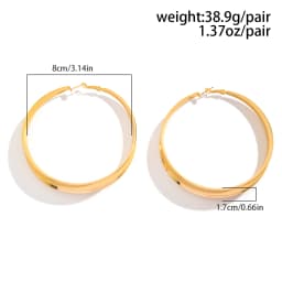 Exaggerated Big Punk Geometric Circle Hoop Earrings for Women 2024 Trend Vintage Smooth Piercing Earring Y2K Jewelry Gift New