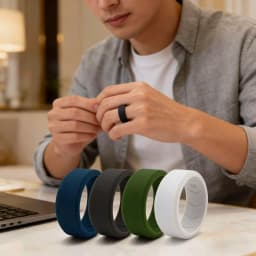 4pcs/set Breathable Comfort Silicone Ring Gift For Men Male Boy Father Sports Sporty Jewelry Daily Outdoor Working Running