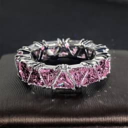 Huitan Luxury Wedding Band Promise Rings for Women Unique Triangle Cubic Zirconia Design Top Quality New Trendy Jewelry Dropship
