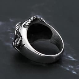 Vintage Punk Hip Hop Snake Skull Ring Stainless Steel Snake Rings For Men Biker Unique Animal Amulet Jewelry Gift Dropshipping