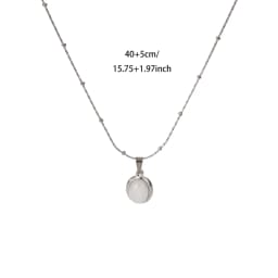 Fashion Stone Opal Oval Necklace For Women Stainless Steel Gold Color Oval Stone Pendant Necklace Wedding Aesthetic Jewelry Gift