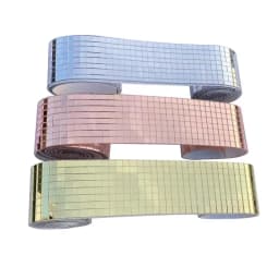 4x100cm Creative DIY Glass Mirror Stickers Mosaic Glass Self-adhesive Mirror Wall Stickers 3D Background Wall Mirror Decoration