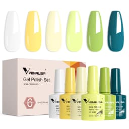 Rose Rubber Base Venalisa Nail Gel Polish 6pcs/Kit HEMA FREE Jelly Pink Color Self Leveling Gel Long Wear Nail Manicure Set