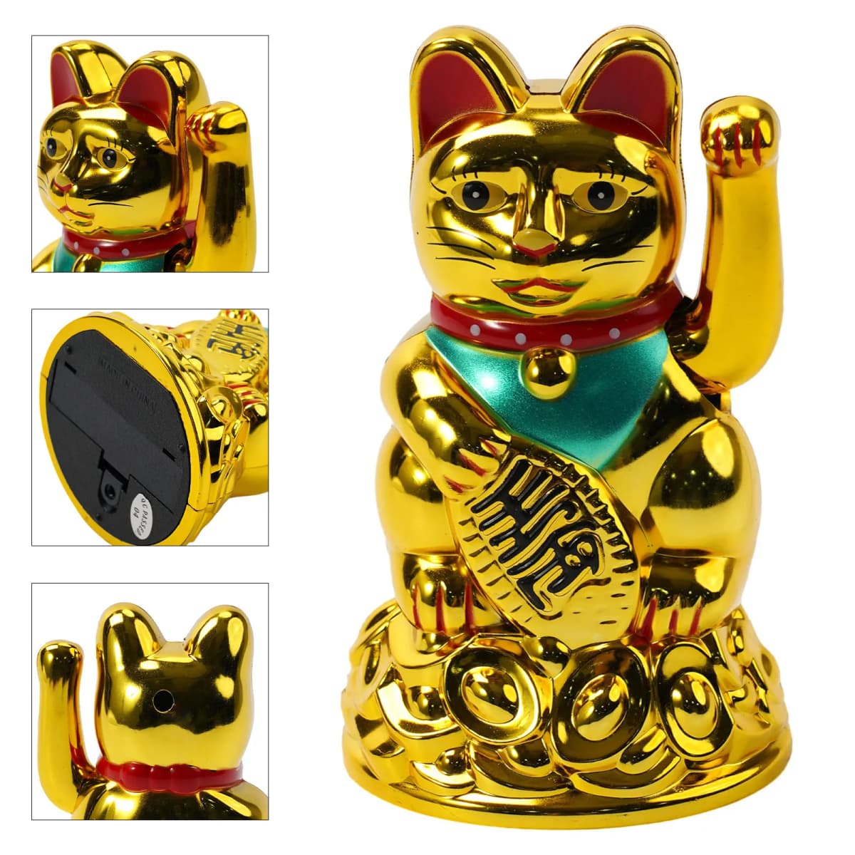 Lucky Cat Waving Hand Ingot Beckoning Maneki Neko Fortune 4.5-6.5Inch Home Office Car Decoration Home Decoration Birthday Gifts
