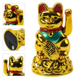 Lucky Cat Waving Hand Ingot Beckoning Maneki Neko Fortune 4.5-6.5Inch Home Office Car Decoration Home Decoration Birthday Gifts