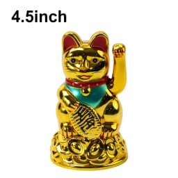 Lucky Cat Waving Hand Ingot Beckoning Maneki Neko Fortune 4.5-6.5Inch Home Office Car Decoration Home Decoration Birthday Gifts