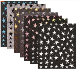 Mix 7 Colourful Stars Nails Stickers Irregular Pentagram Decals Laser Shiny Decor Self-adhesive Decals DIY Manicure Foils Wraps