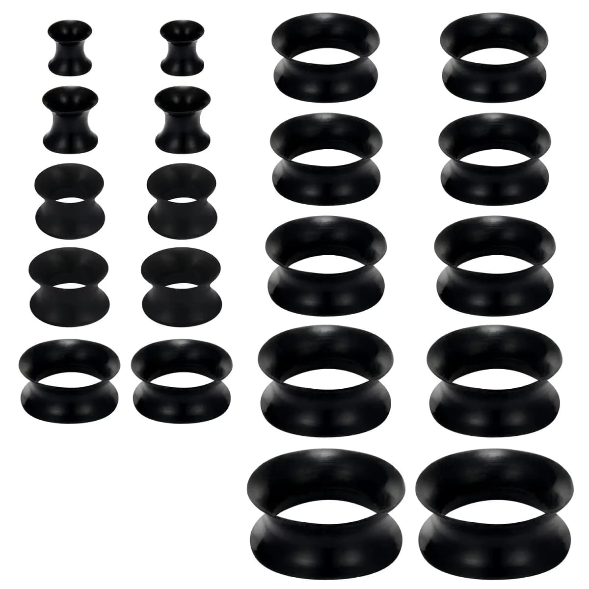 1 Pair 4-20mm Ultra Thin Silicone Flexible Flesh Tunnel Expander Stretching Gauge Earlets Plug Set Gauges Kit