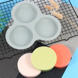 Silicone Egg Mold Air Fryer Egg Pan Reusable 3-Cavity Muffin Cake Baking Mould Kitchen Cooking Accessories