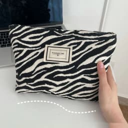 Random Organizer Bag Zebra-Print Makeup Bag Toiletry Bag Women'S Handbag Clutch Bag Convenient Large Capacity Storage Bag