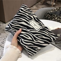 Random Organizer Bag Zebra-Print Makeup Bag Toiletry Bag Women'S Handbag Clutch Bag Convenient Large Capacity Storage Bag
