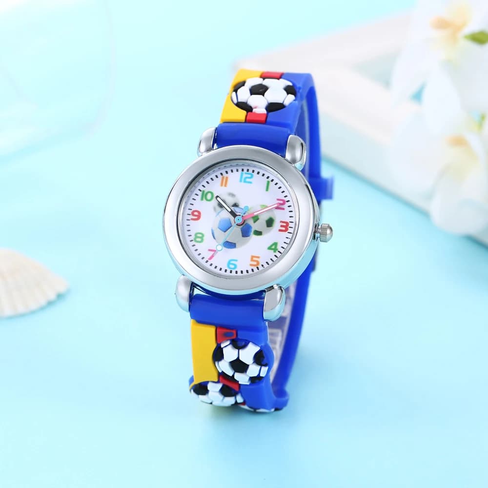 New Fashion Color Cartoon Football Students Children Watch Quartz Watch Electronic Watch