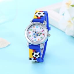 New Fashion Color Cartoon Football Students Children Watch Quartz Watch Electronic Watch