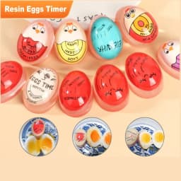 Eco-Friendly Resin Red Eggs Timer Egg Timer Resin Boiled Egg Cooker Color Changing Cooking Temperature Observer Kitchen Tool