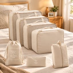 Travel Cube Organizer Bags, Lightweight Zipper Compression Packing Pouches, Portable Luggage Storage Bag Set