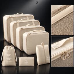 Travel Cube Organizer Bags, Lightweight Zipper Compression Packing Pouches, Portable Luggage Storage Bag Set