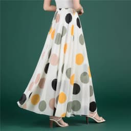 Female Summer Elegant Plus Size 4XL 5XL 6XL Fashion Polka Dot Black Chiffon Long Maxi Ladies Skirts for Womens